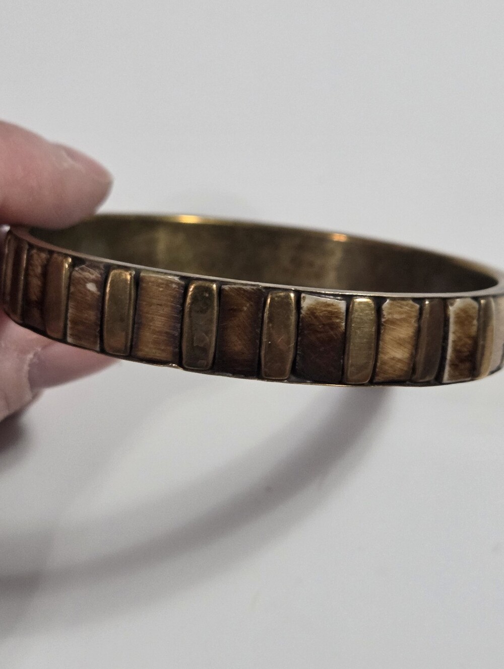 Vintage Retro Copper & Plastic Chucky Bangle Bracelet